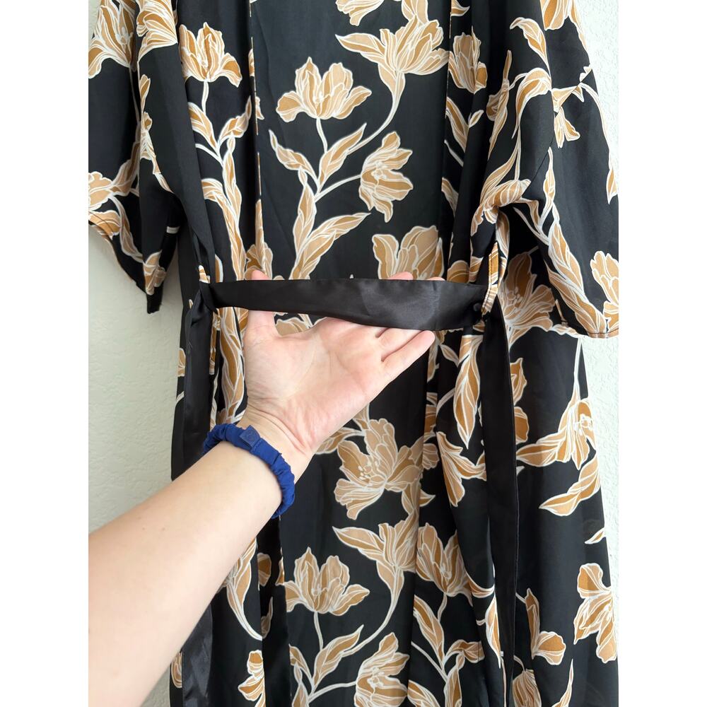 S/M Maison Du Soir Selena Kimono Black Gold Flora… - image 6